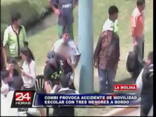 VIDEO: combi provoca accidente de molividad escolar con tres menores a bordo