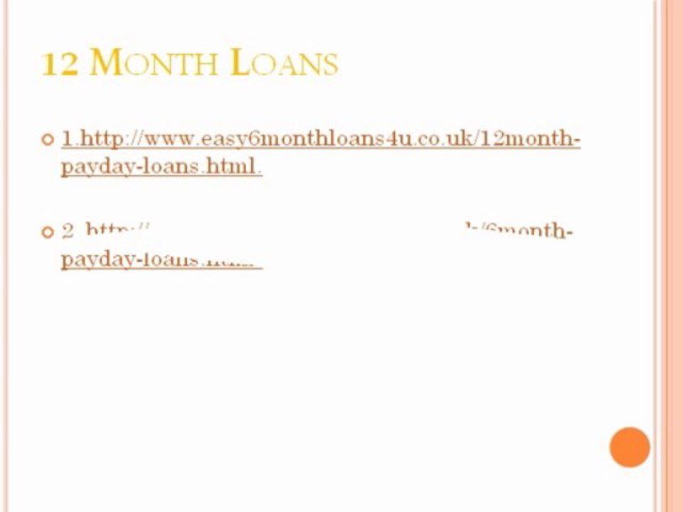 12 Month Payday Loans