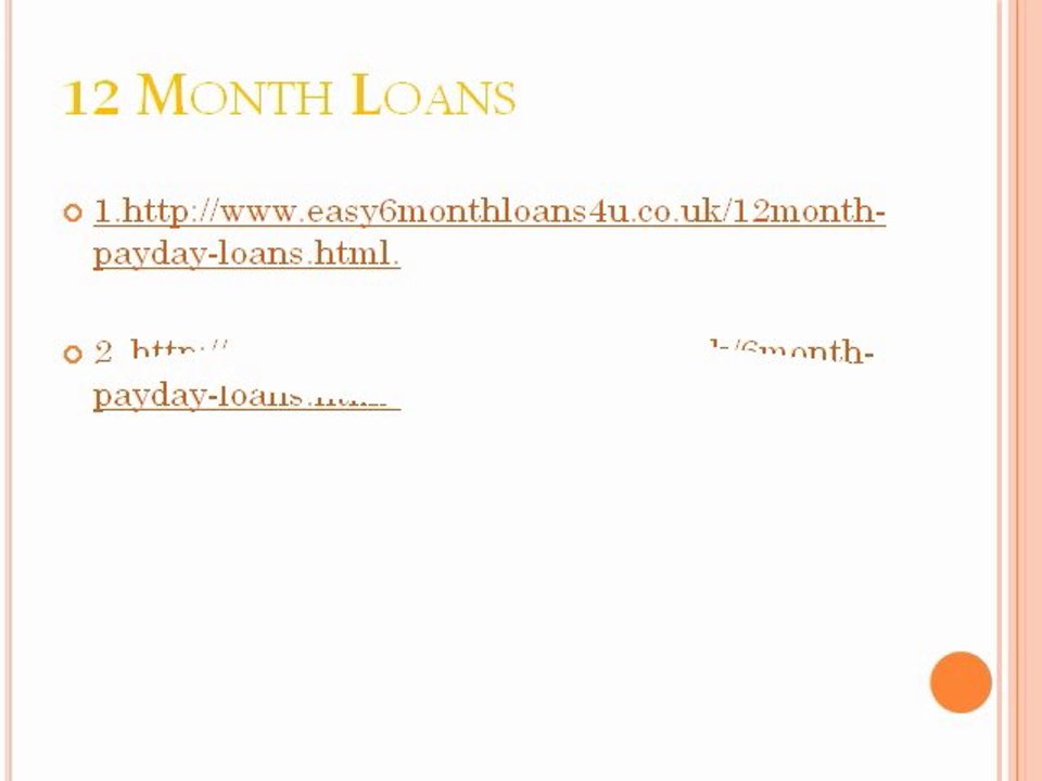 12 Month Payday Loans