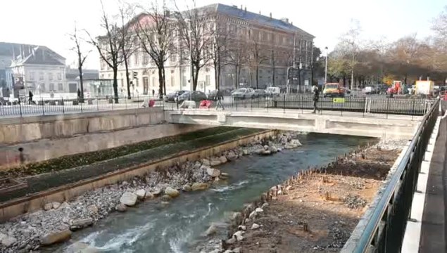 Chantier de renaturation de la partie découverte de la Leysse