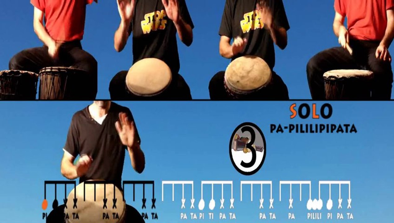 Cours de DJEMBE KARAOKE  : FRA partie 4 solo 3