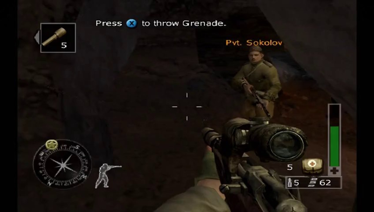 Call of Duty 1 Finest Hour Gameplay Played on X360