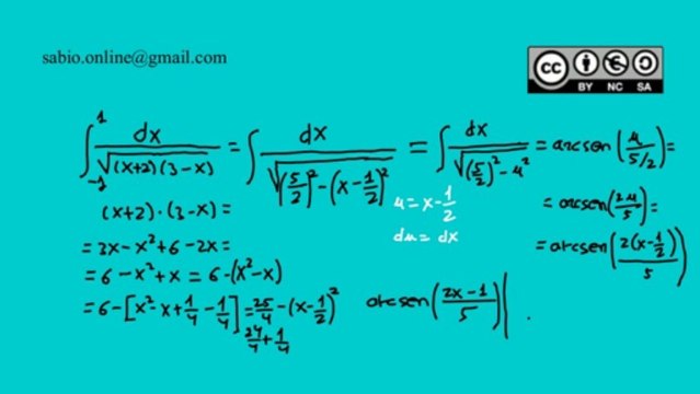 Integrales III - Sustitución o cambio de variable