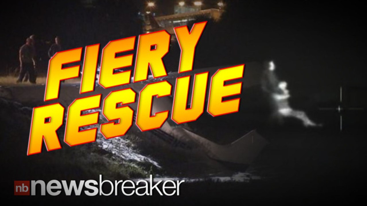 FIERY RESCUE: Police Officers Pull Unconscious Pilot from Burning Plane After it Crashes