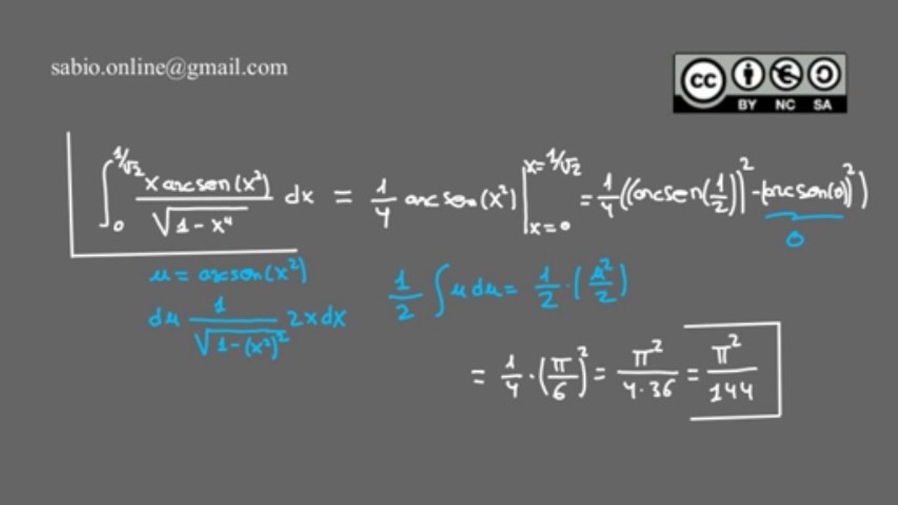Integrales V - Sustitución o cambio de variable