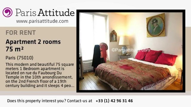 1 Bedroom Apartment for rent - Belleville, Paris - Ref. 3197