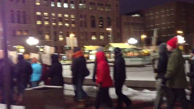 Minneapolis Homeless - March for homeless downtown Minneapolis