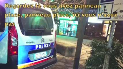 Un policier mal garé VS une personne handicapée. Bravo, belle mentalité!