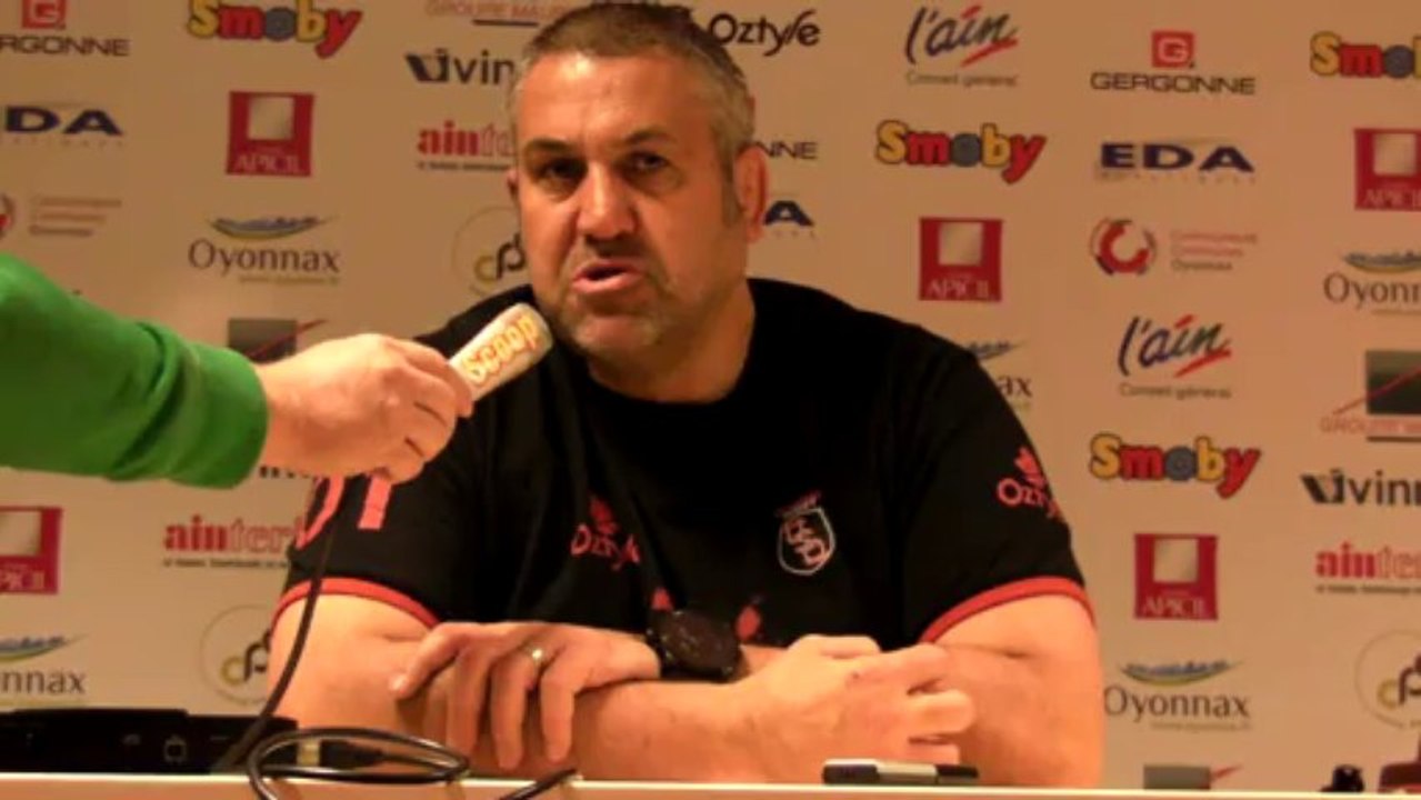 Rugby Top 14 - Christophe Urios réagit après Oyonnax - Bayonne / 1ère partie