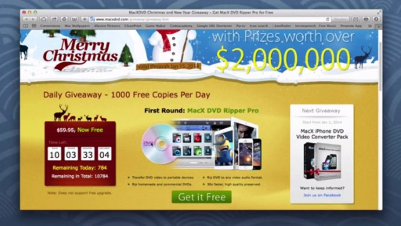 Christmas Giveaway 2013 - MacXDVD for Free
