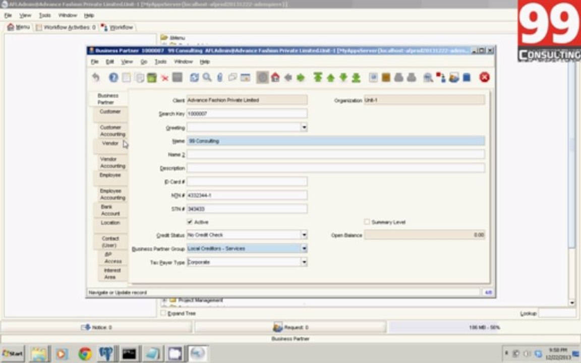 Vendor Creation and Maintenance