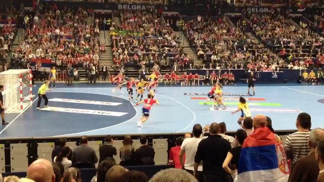 Ambiance hostile pour l'équipe brésilienne. Finale des championnats du monde Serbie - Brésil