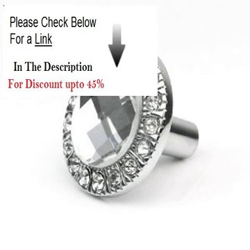 Clearance RHX Sliver Clear Crystal Knob Drawer Cabinet Screw Wardrobe Hardware Pull Handle