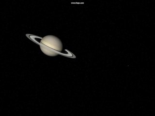 Full shot Saturn orbits with moons
