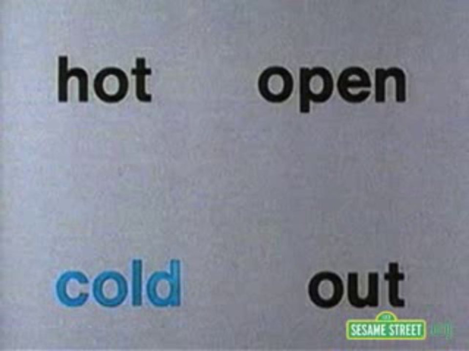 Classic Sesame Street animation - Match the Word: COLD