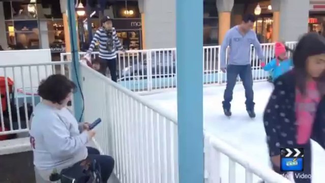 Ice Skating at horton plaza in Downtown Dan Diego