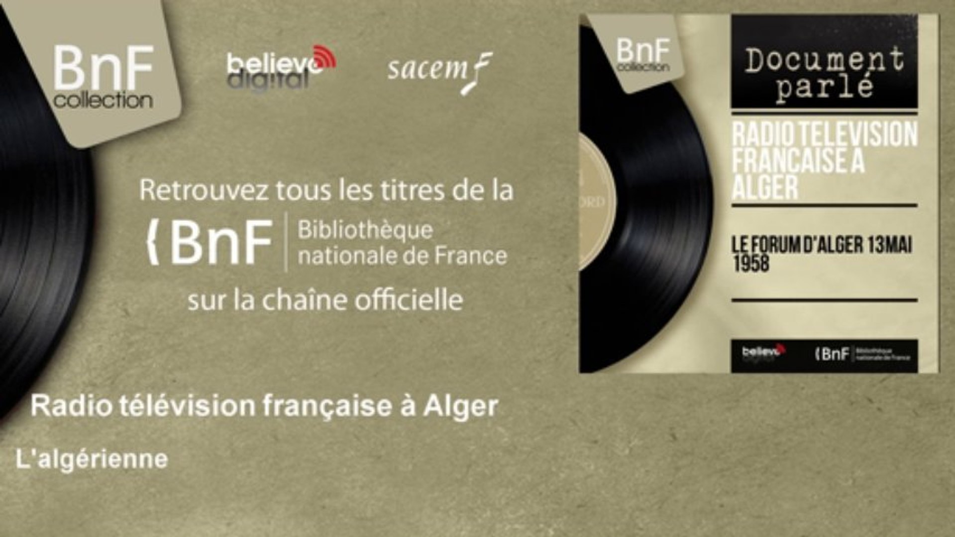 Radio télévision française à Alger - L'algérienne - Vidéo Dailymotion
