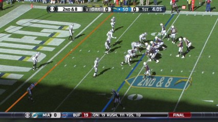Raiders defense, sack, 5-yd loss