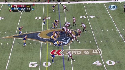 Rams defense, sack, 3-yd loss