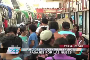 Fiori: Pasajes al interior del país se incrementan hasta en 300%