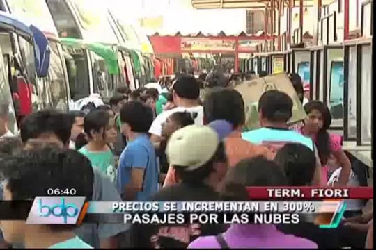 Fiori: Pasajes al interior del país se incrementan hasta en 300%
