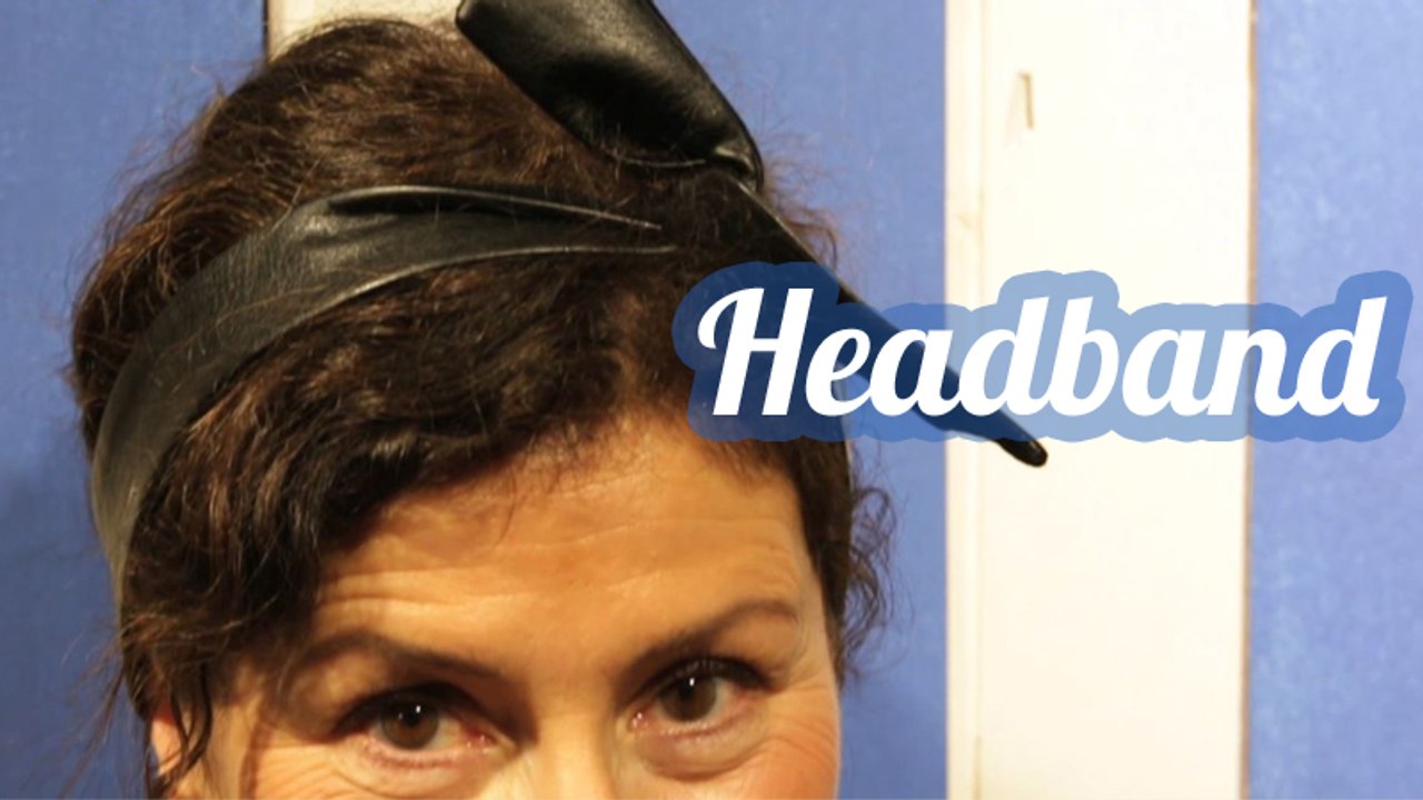 Headband réversible velours et simili cuir