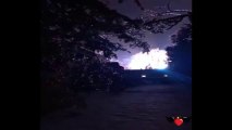 Esplosione di un trasformatore elettrico nella notte