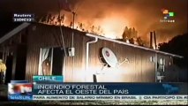 Continúan los incendios al noreste de Chile