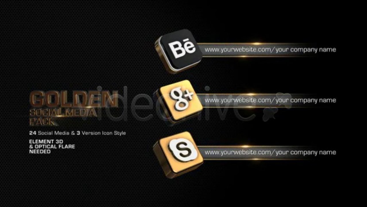 Golden Social Media Pack - After Effects Template