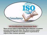 ISO Certification Consultants In Delhi