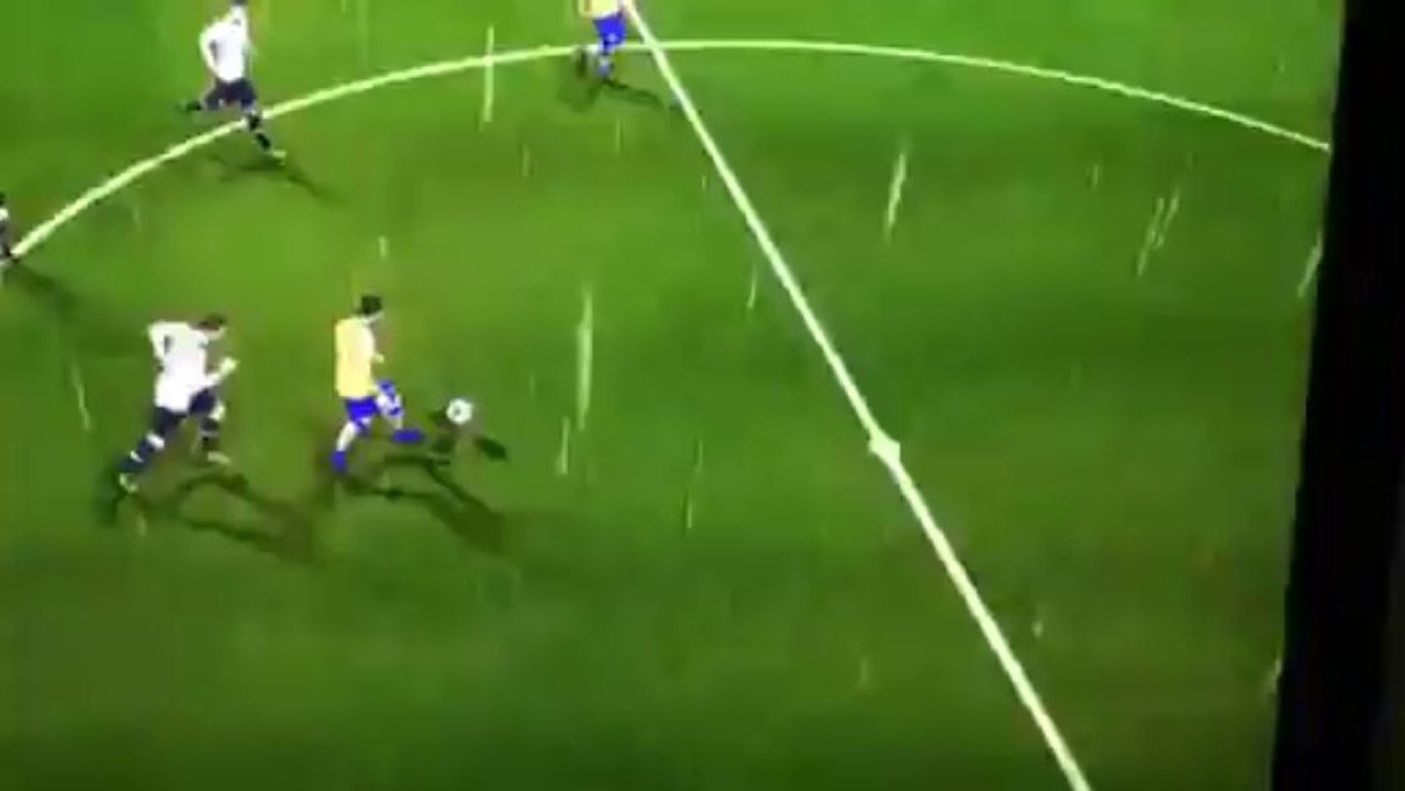 Oliver Giroud scoring a goal on FIFA 14 Arsenal Career Mode