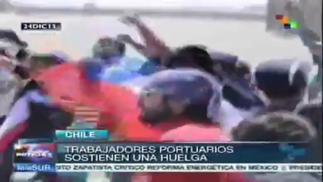 Trabajadores portuarios de Chile en huelga