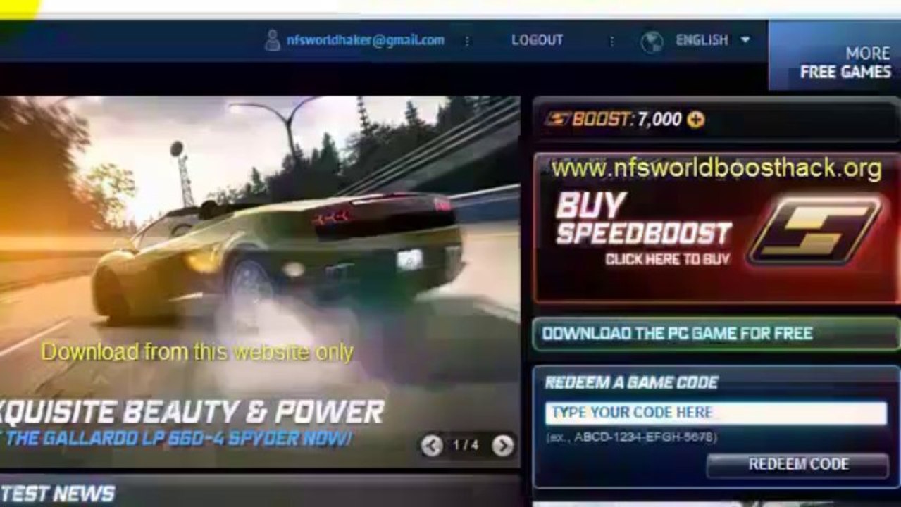 NFS world speed boost redeem code free