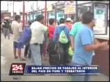 Bajan precios de pasajes en Fiori y Yerbateros por vísperas a Navidad