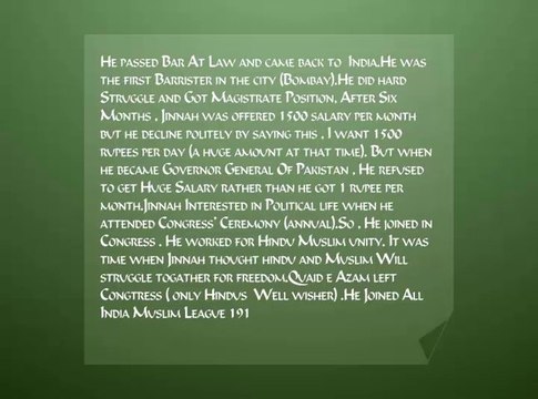 Short Life History Of Quaid e Azam (Muhammad Ali Jinnah)