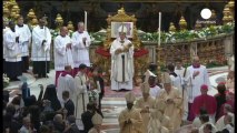 Pope Francis celebrates first Christmas Eve midnight mass at St Peter's Basilica
