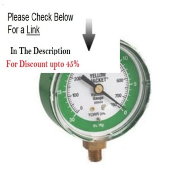 Clearance Yellow Jacket 69044 3 1/8" Vacuum gauge 0-30 inHg/760-0 Torr (mm)