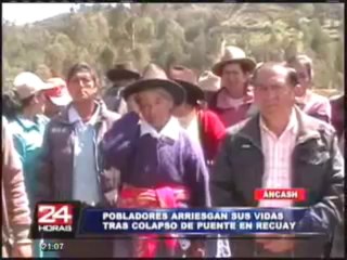 Áncash: puente de Recuay colapsa dejando a 90 comunidades aisladas