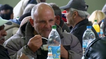 "It is loneliness that brings me here" - Homeless Greek man at soup kitchen
