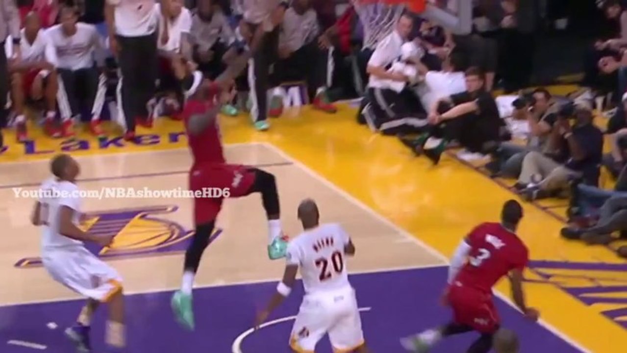 Dwyane Wade Off the Glass Alley-Oop to LeBron James