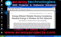 Energy-Efficient Reliable Routing Considering Residual Energy in Wireless Ad Hoc Networks