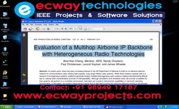 Evaluation of a Multihop Airborne IP Backbone with Heterogeneous Radio Technologies