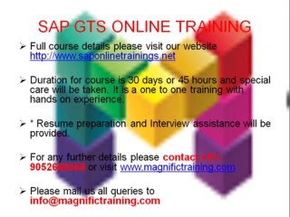 BEST SAP GTS TRAINING ONLINE