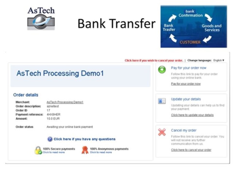 Astechprocessing Bank Transfer Payment Gateway