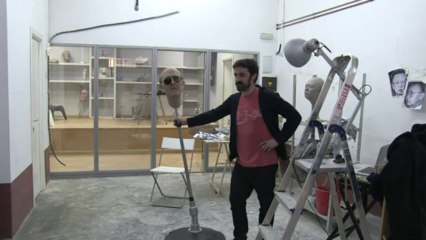 Punching-ball con la cabeza de Franco