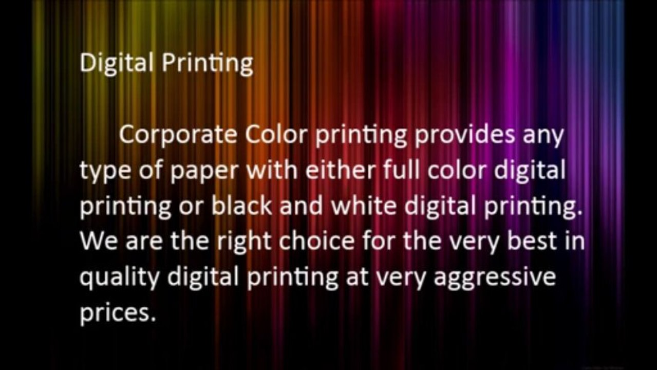 Types of Corporate Color Printing Services in California