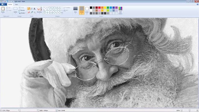 Ultra Realistic Santa Claus Drawing Made In Microsoft Paint