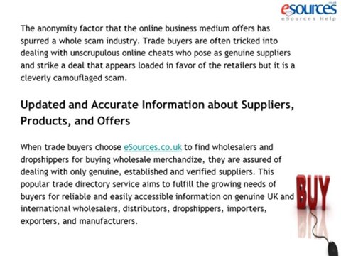 Reasons Why Top Suppliers and Trade Buyers Prefer Esources over Others