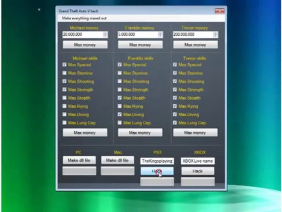 GTA V Cheat Hack XBOX, PS3, PC, Mac