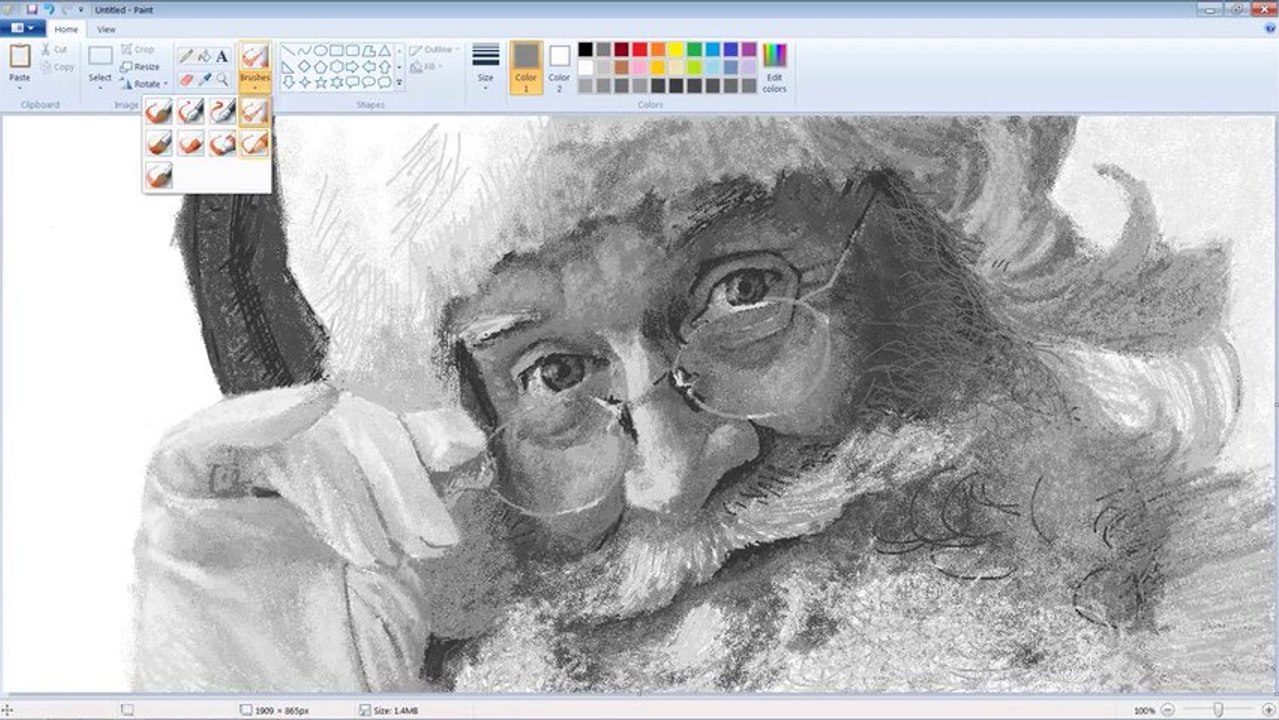 Père Noël dessiné sur MS Paint